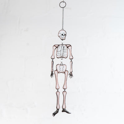 Human skeleton stained glass horrible suncatcher