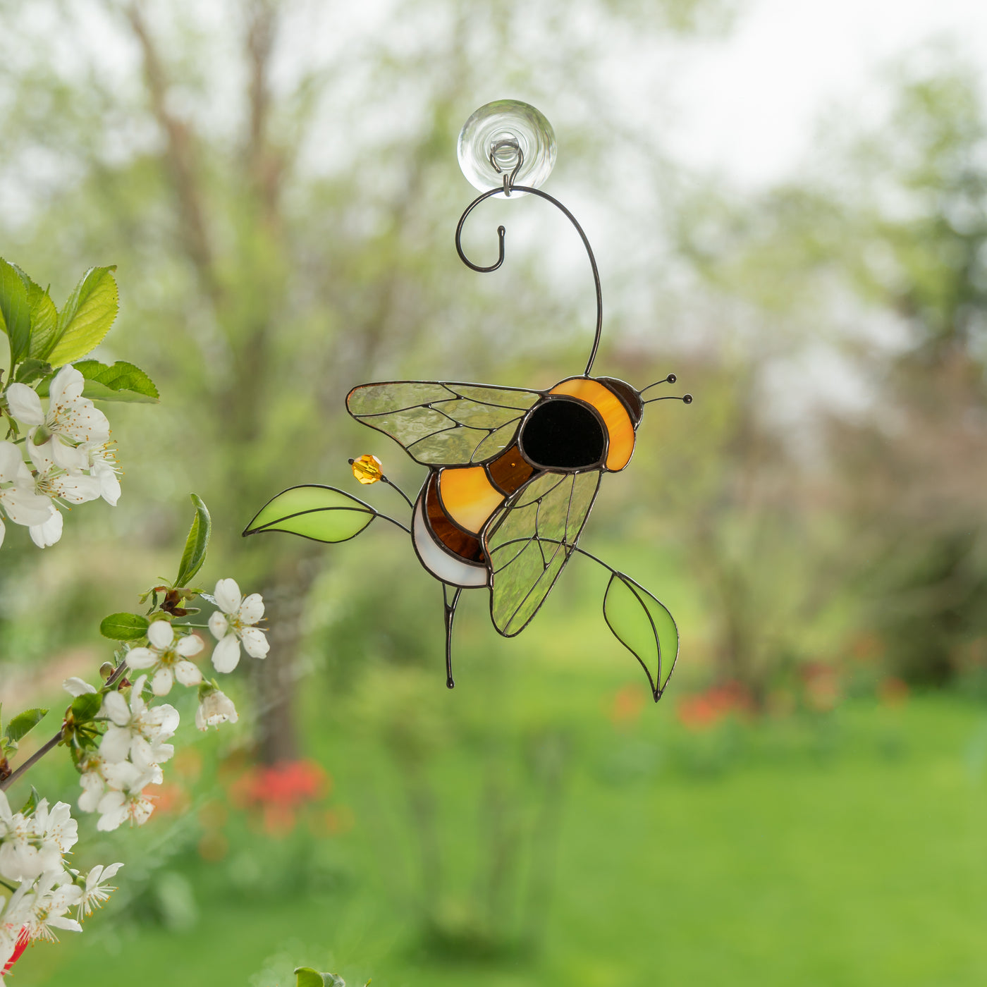 2 Bees With Honeycombs Suncatcher