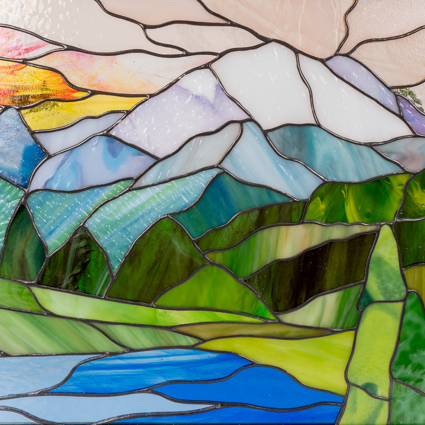 Glacier national park stained glass decor for window