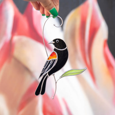 handcrafted glass bird artwork