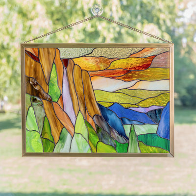 North Carolina gift of Yosemite stained glass panel