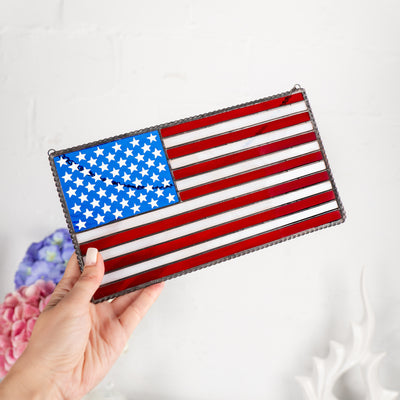 modern stained glass American flag