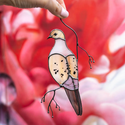 handcrafted glass mourning dove gift