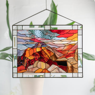 Grand Canyon stained glass window hanging 