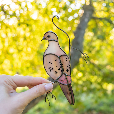 custom stained glass bird suncatcher