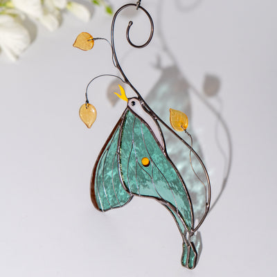 handcrafted glass luna moth
