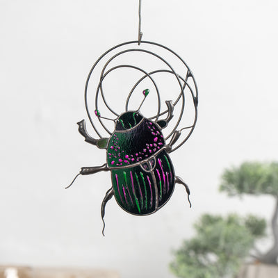 stained glass scarab light catcher