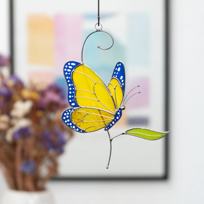stained glass monarch butterfly light catcher
