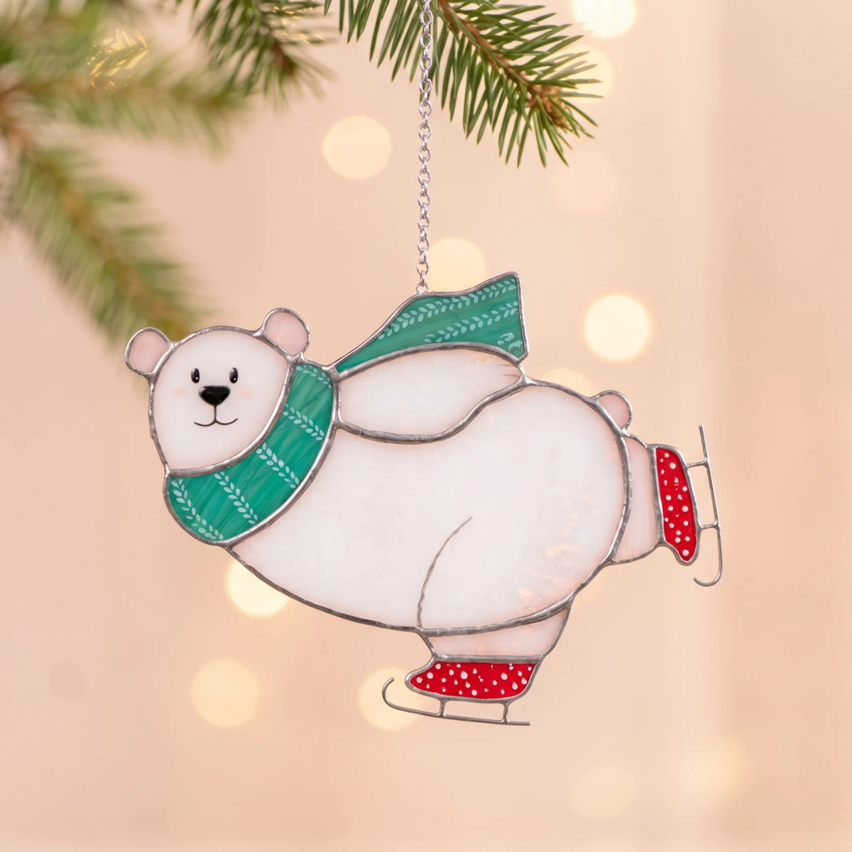 Set "Skating Party" - Christmas Stained Glass Suncatcher