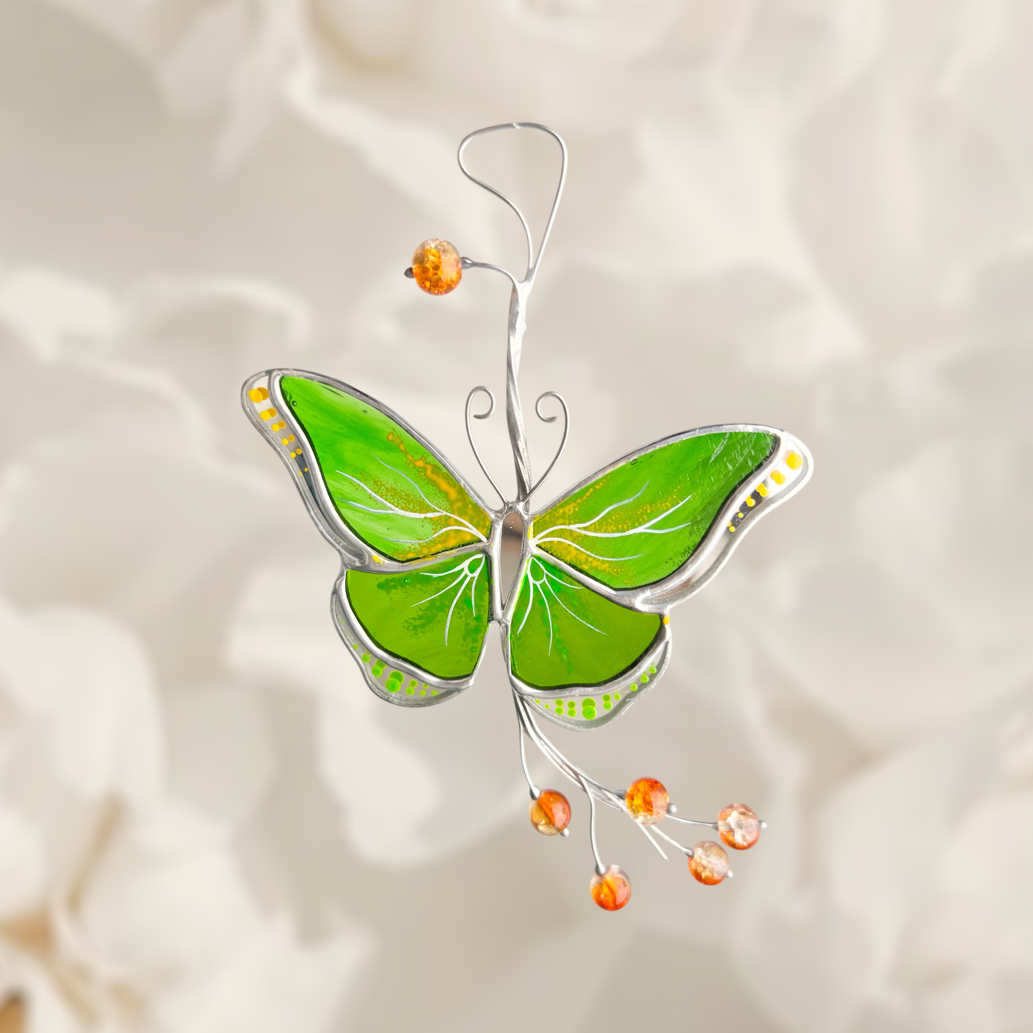 Mirror Green Butterfly - Stained Glass Suncatcher