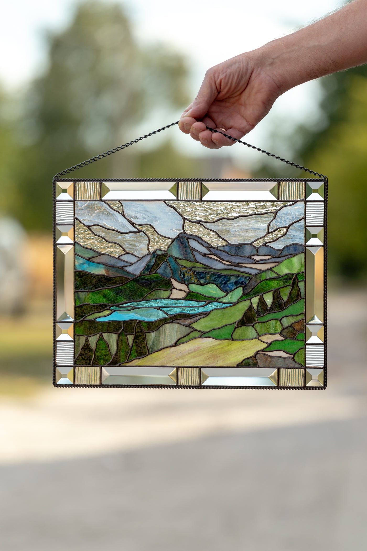 Glacier national park made of stained glass