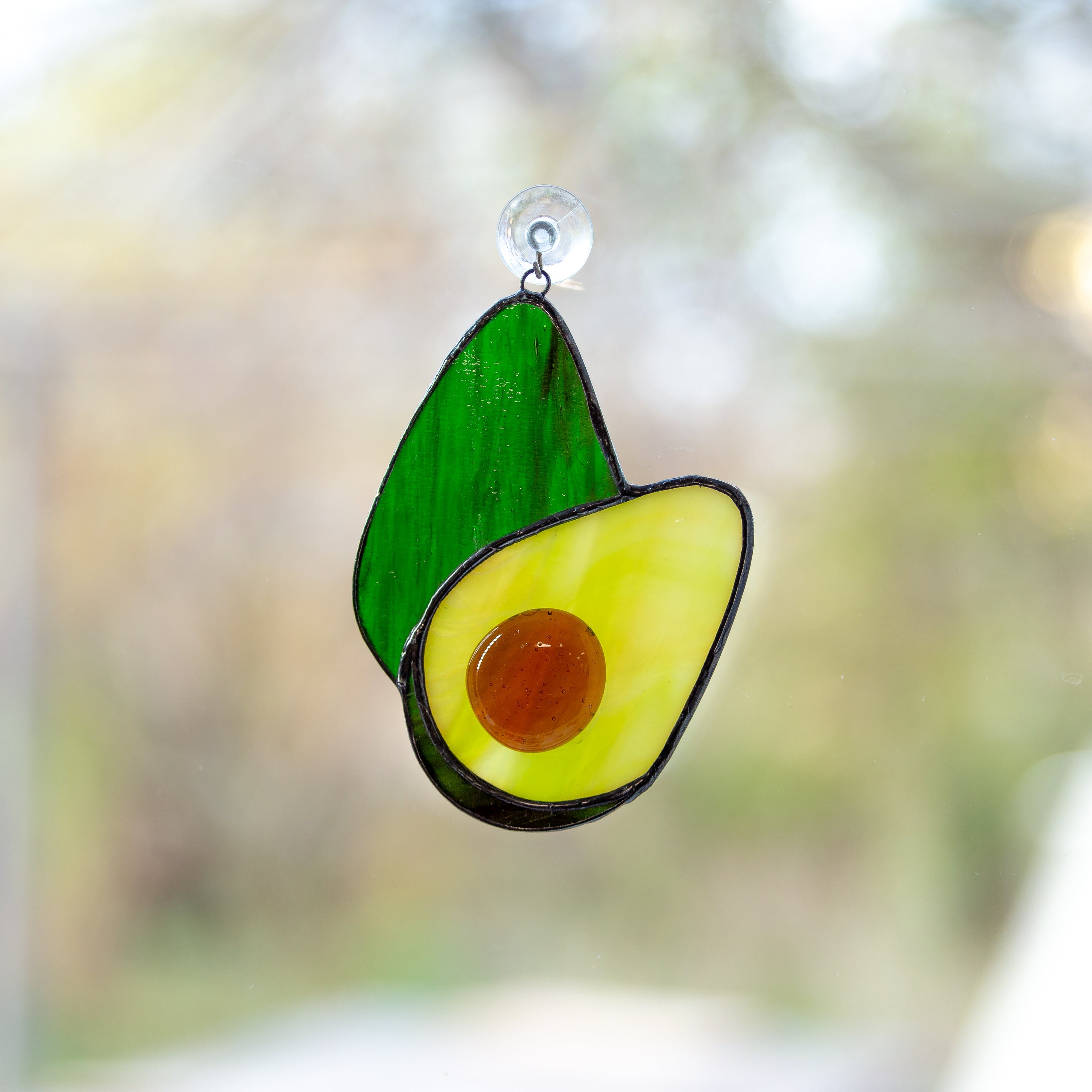 Dark Green Avocado - Stained Glass Suncatcher