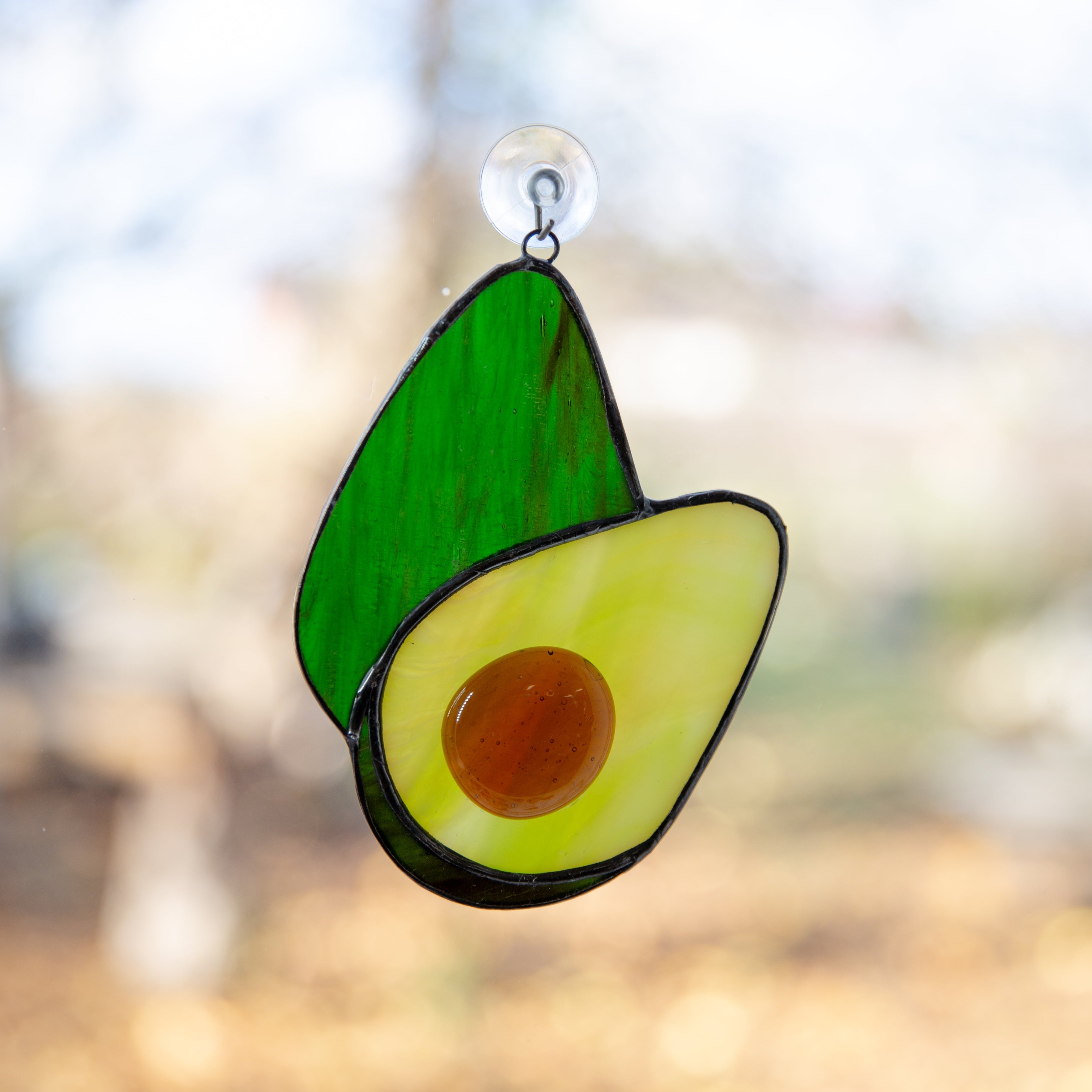 Dark Green Avocado - Stained Glass Suncatcher