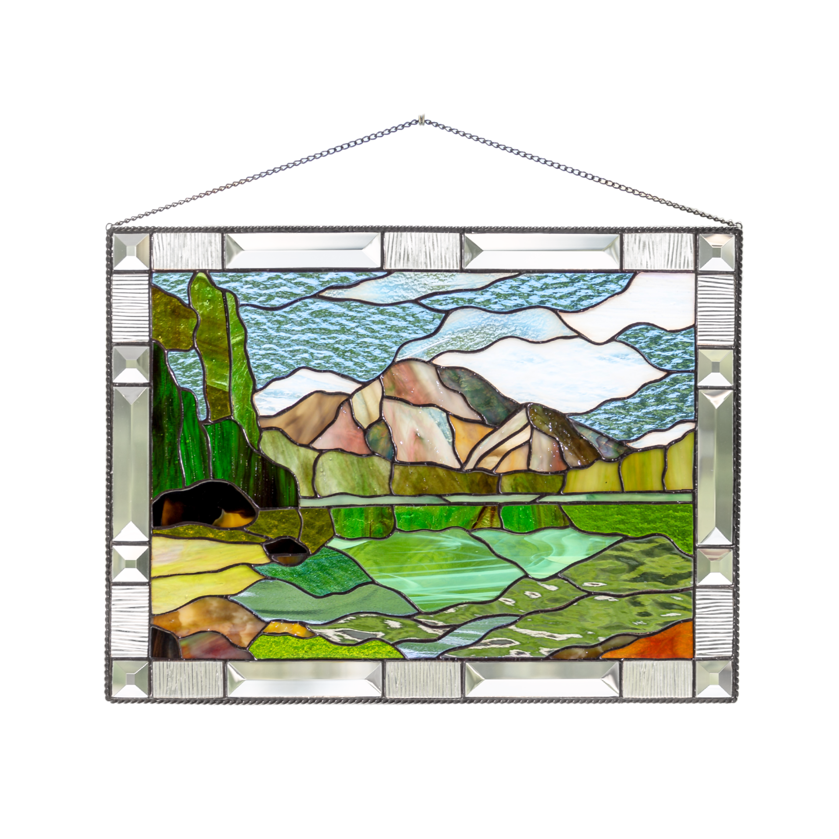 Stained glass Grand Teton panel is a perfect gift choice for any occasion