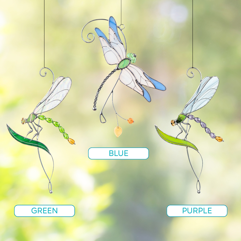 Green Dragonfly - Stained Glass Suncatcher