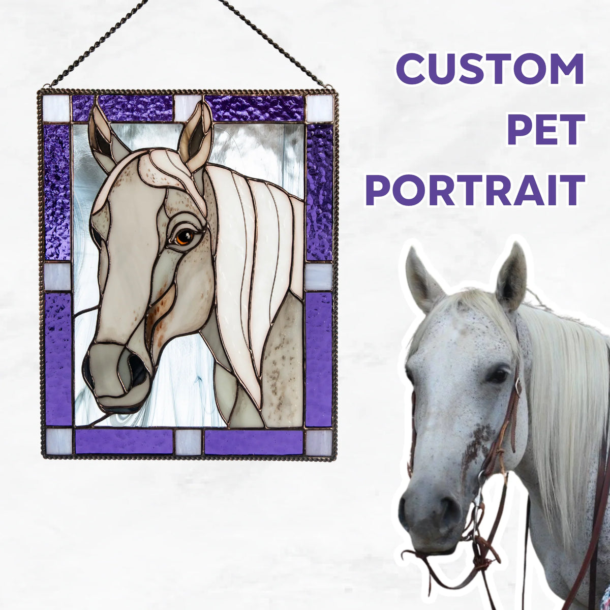 Retrato personalizado de mascota en vitral (perrito)