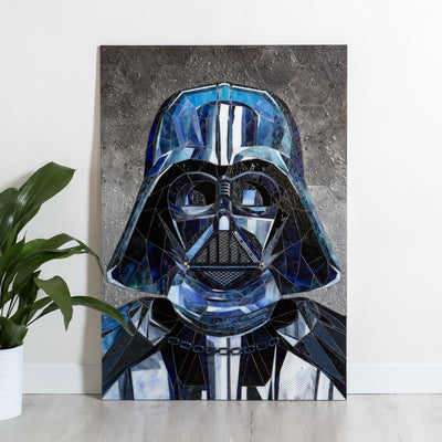 Stained glass mosaic depicting Darth Vader