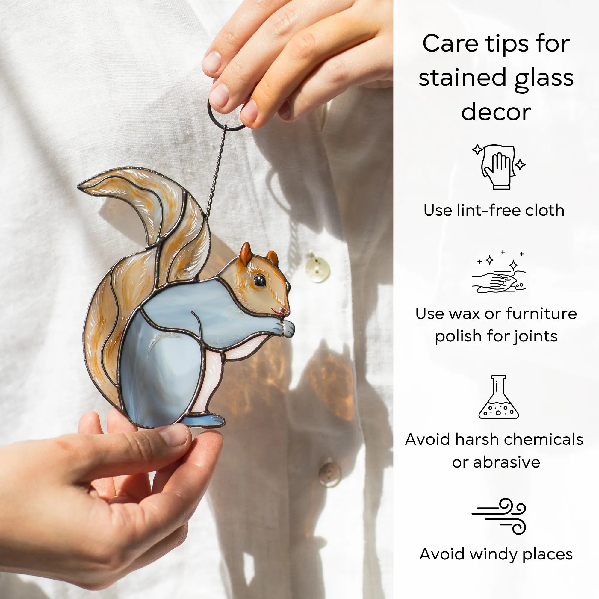 Chipmunk - Stained Glass Suncatcher