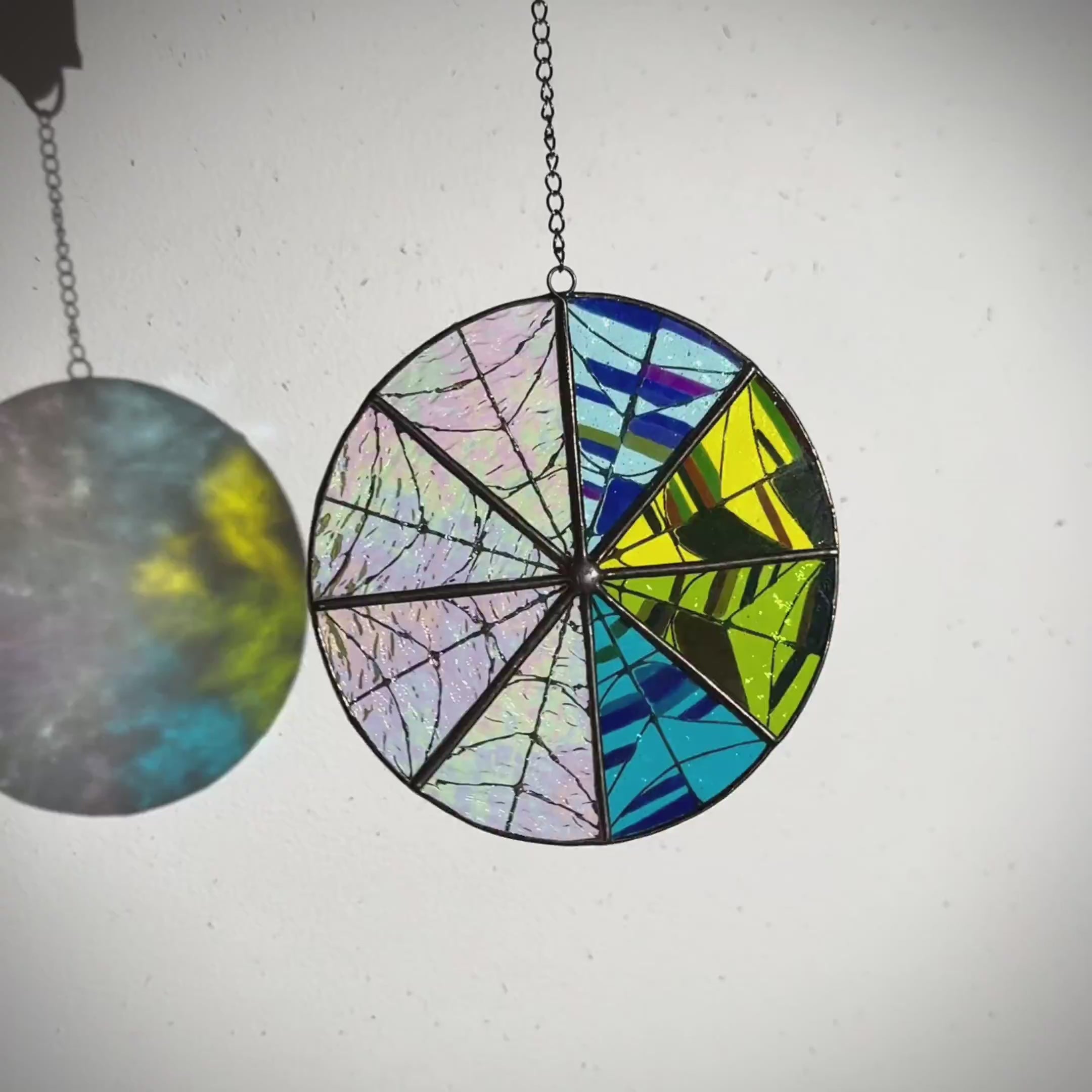 Stained glass gothcore web suncatcher 