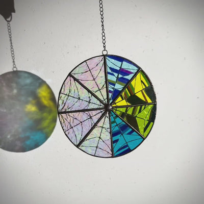 Stained glass gothcore web suncatcher 