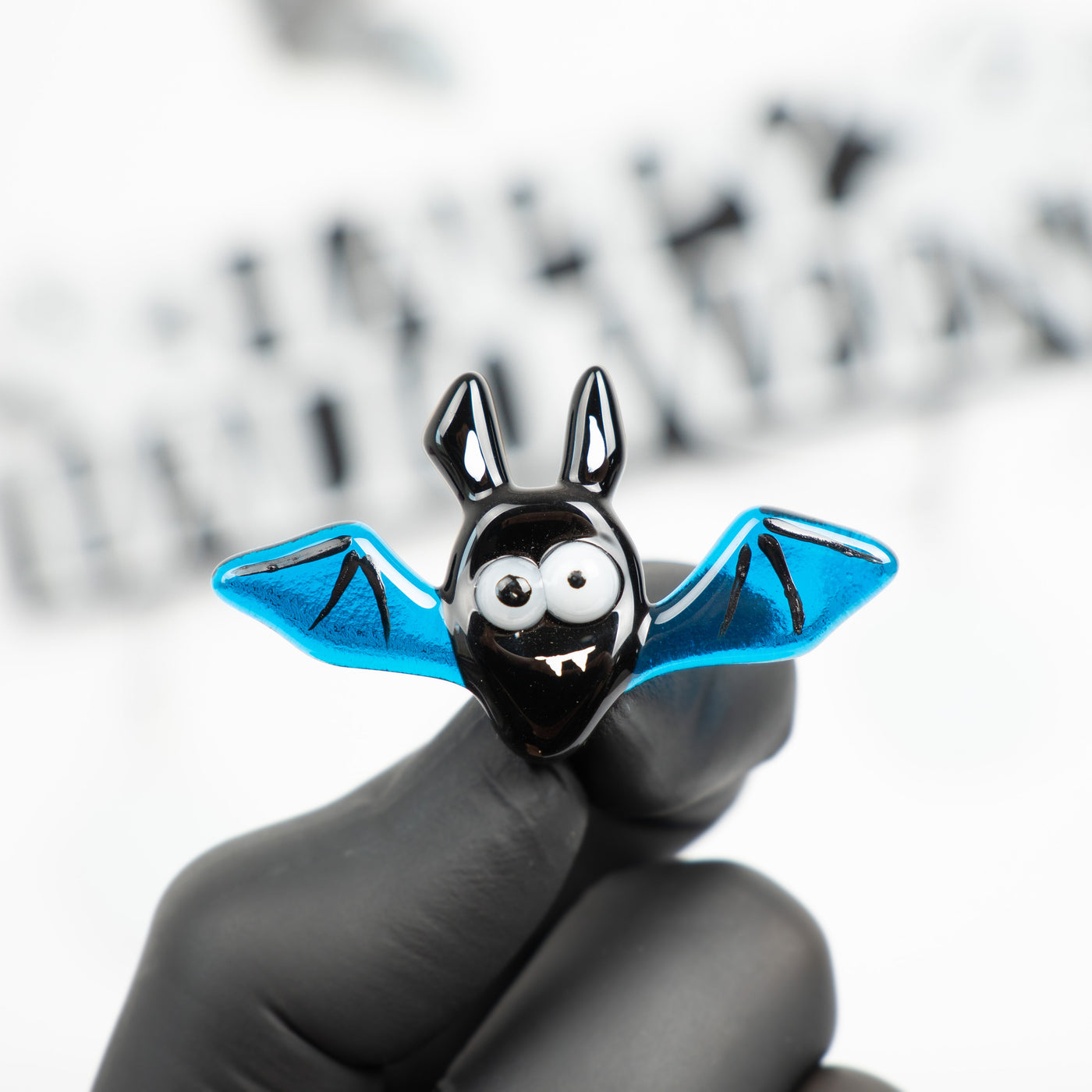Stained glass funny halloween bat brooch