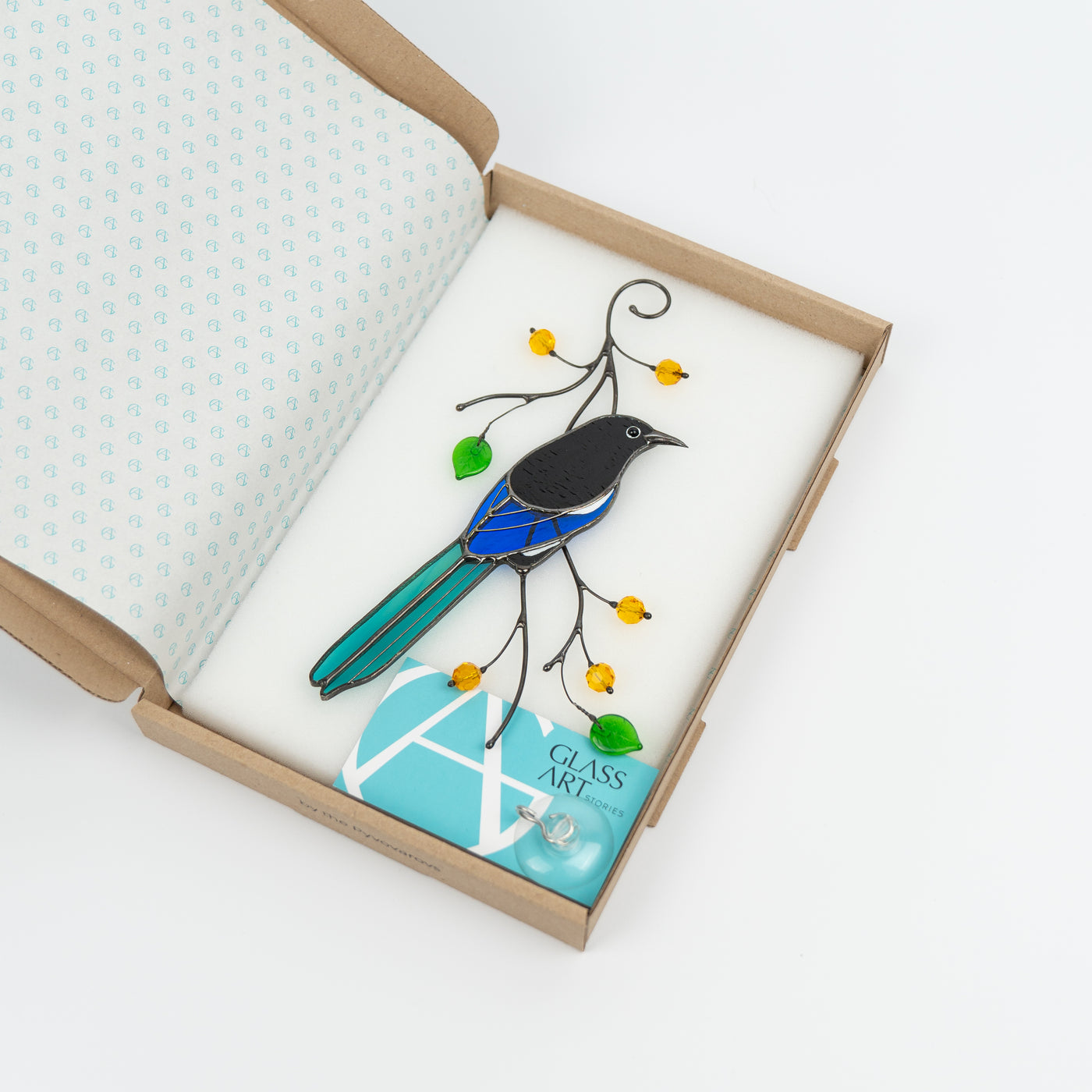Magpie suncatcher in a brand box