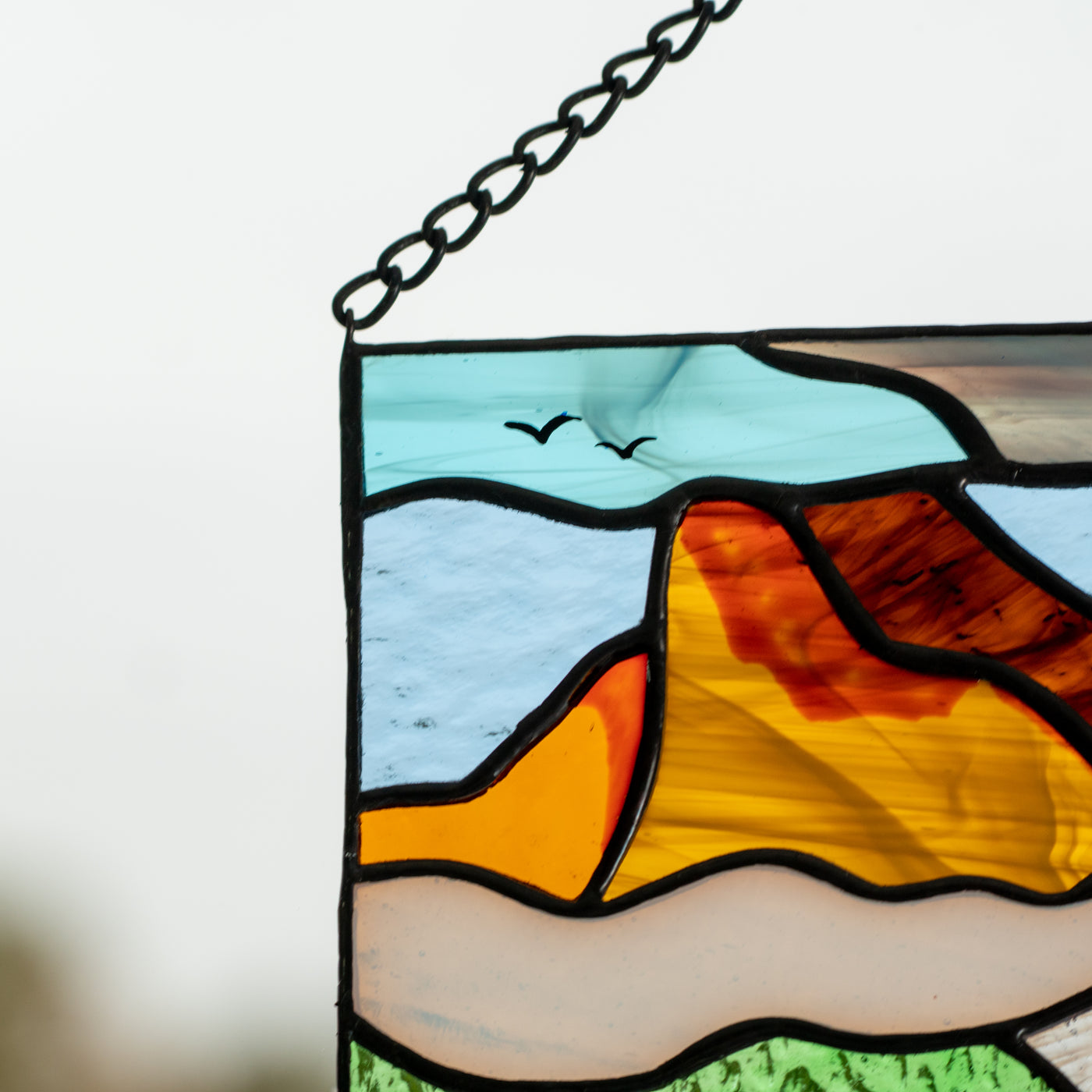 Zoomed stained glass Estes Park panel