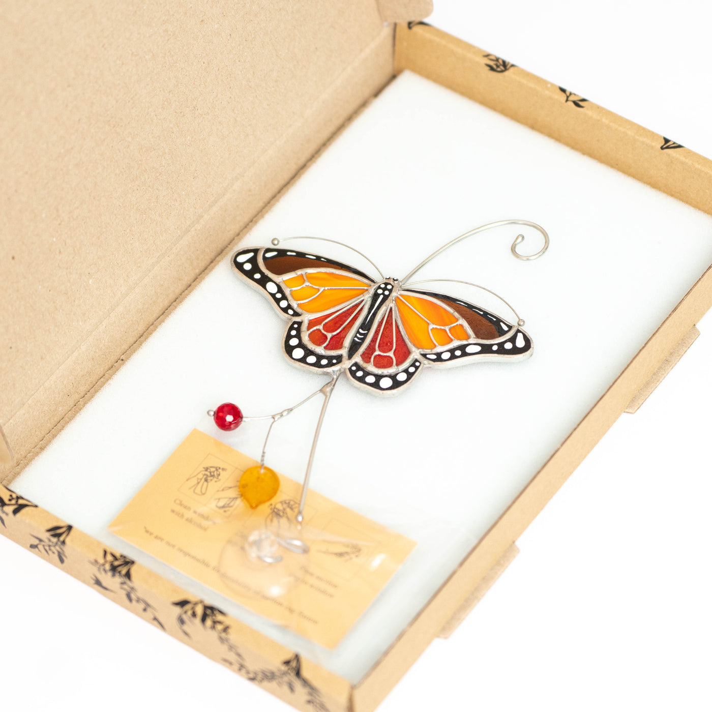 Monarch butterfly suncatcher in a brand box