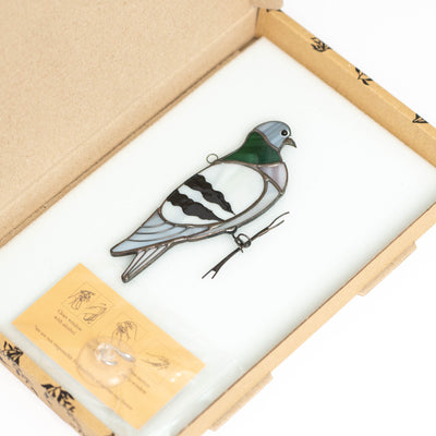 Pigeon suncatcher in a brand box