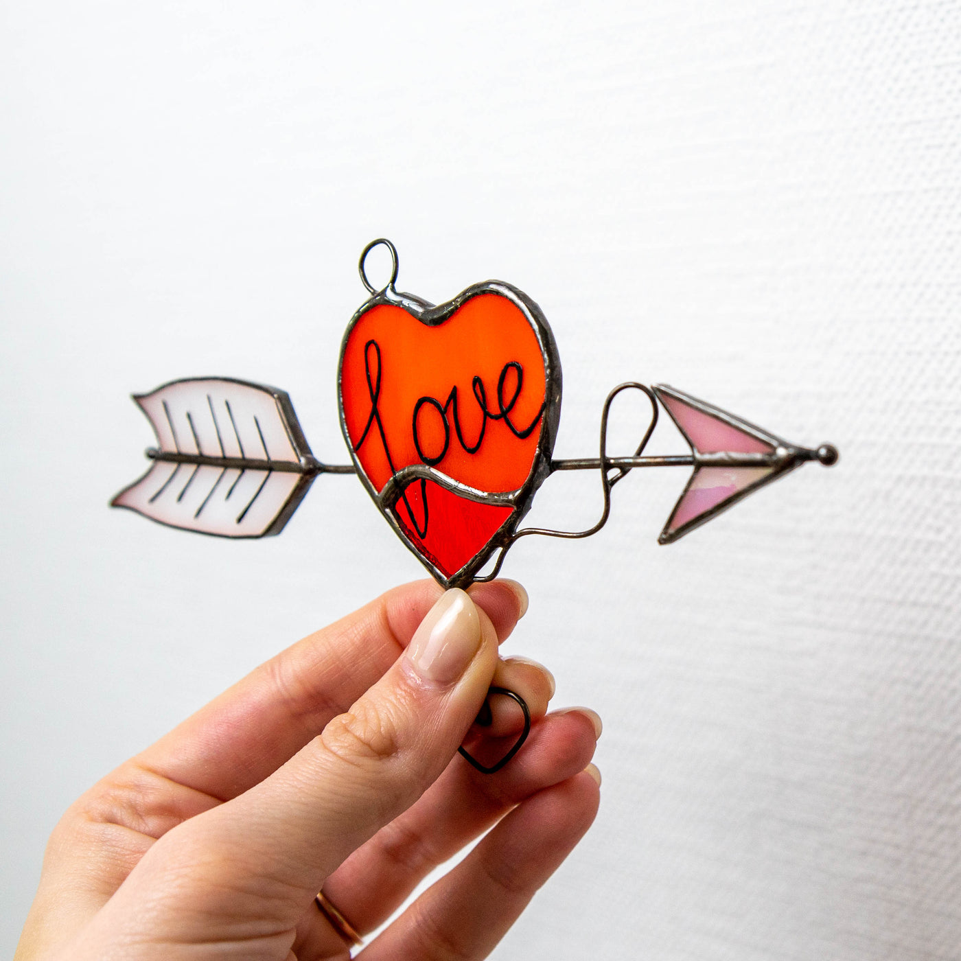 Heart with arrow suncatcher for Valentines Day celebrations