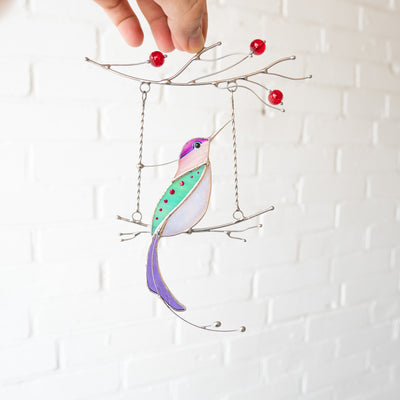 Lemondrop Glass Ornament Suncatcher - Bird