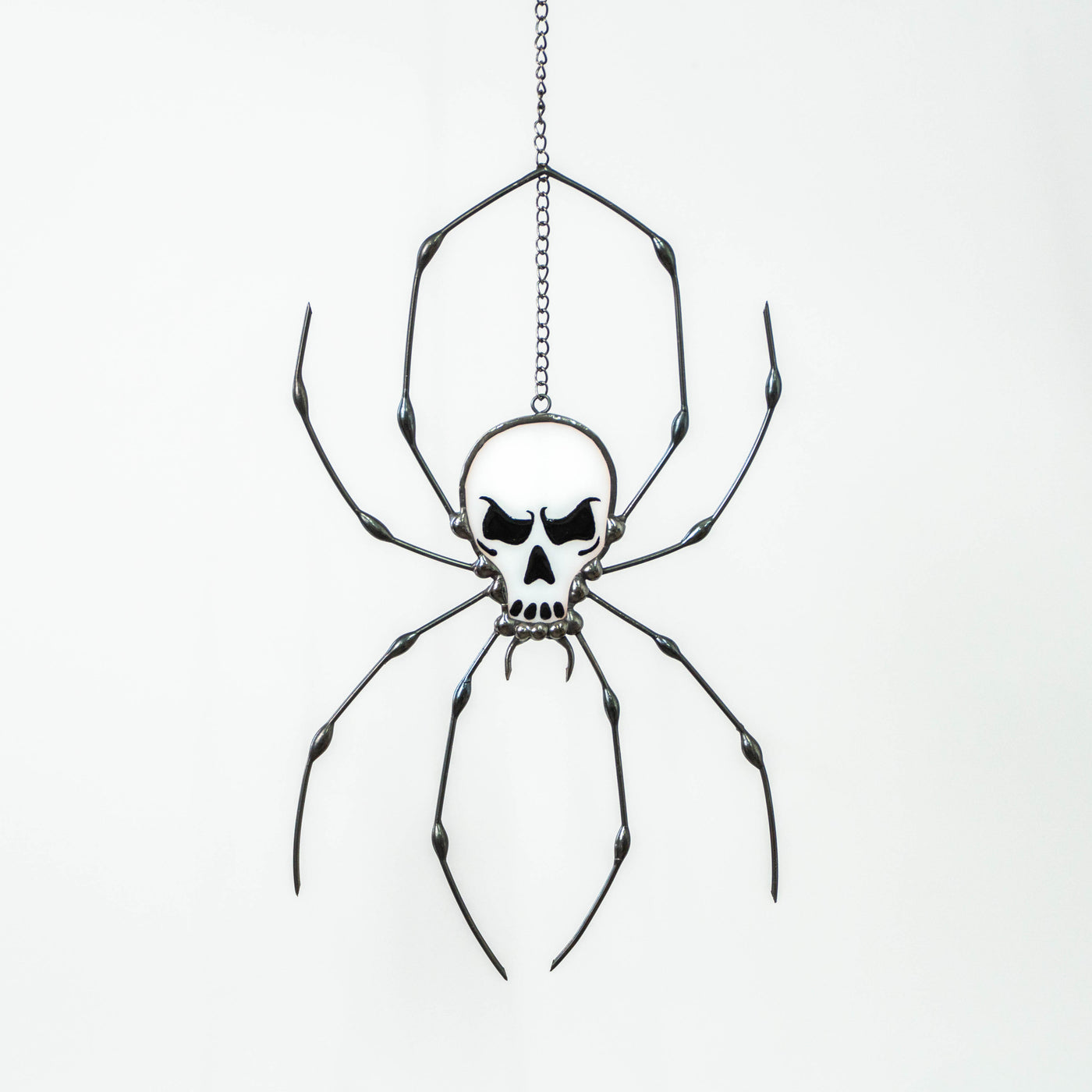 Spider skeleton suncatcher of stained glass