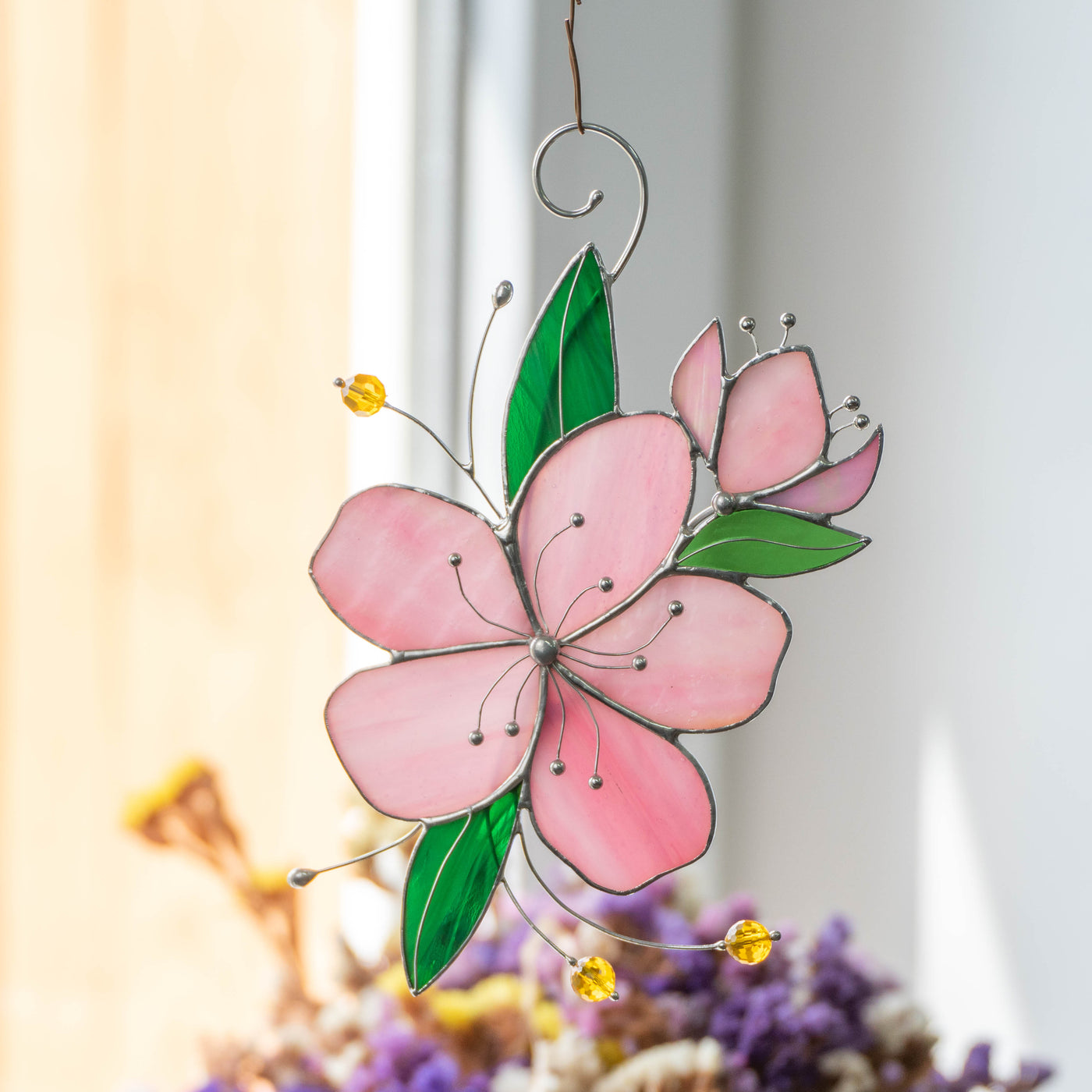 Window Flower Glass Simple Flower Stained Glass Window