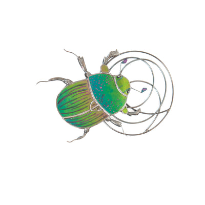 Zoomed iridescent scarab suncatcher