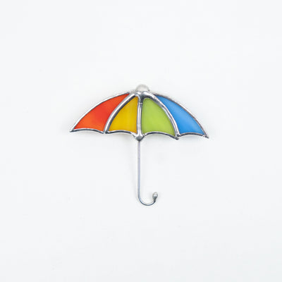 Stained glass multicolor umbrella pin