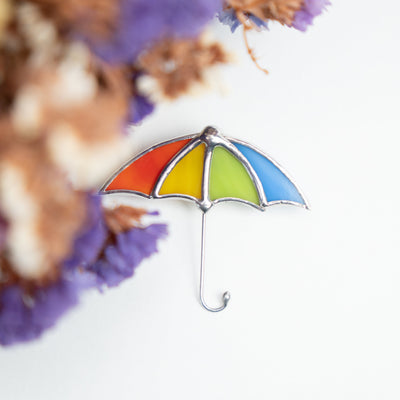 Zoomed multicolor umbrella pin