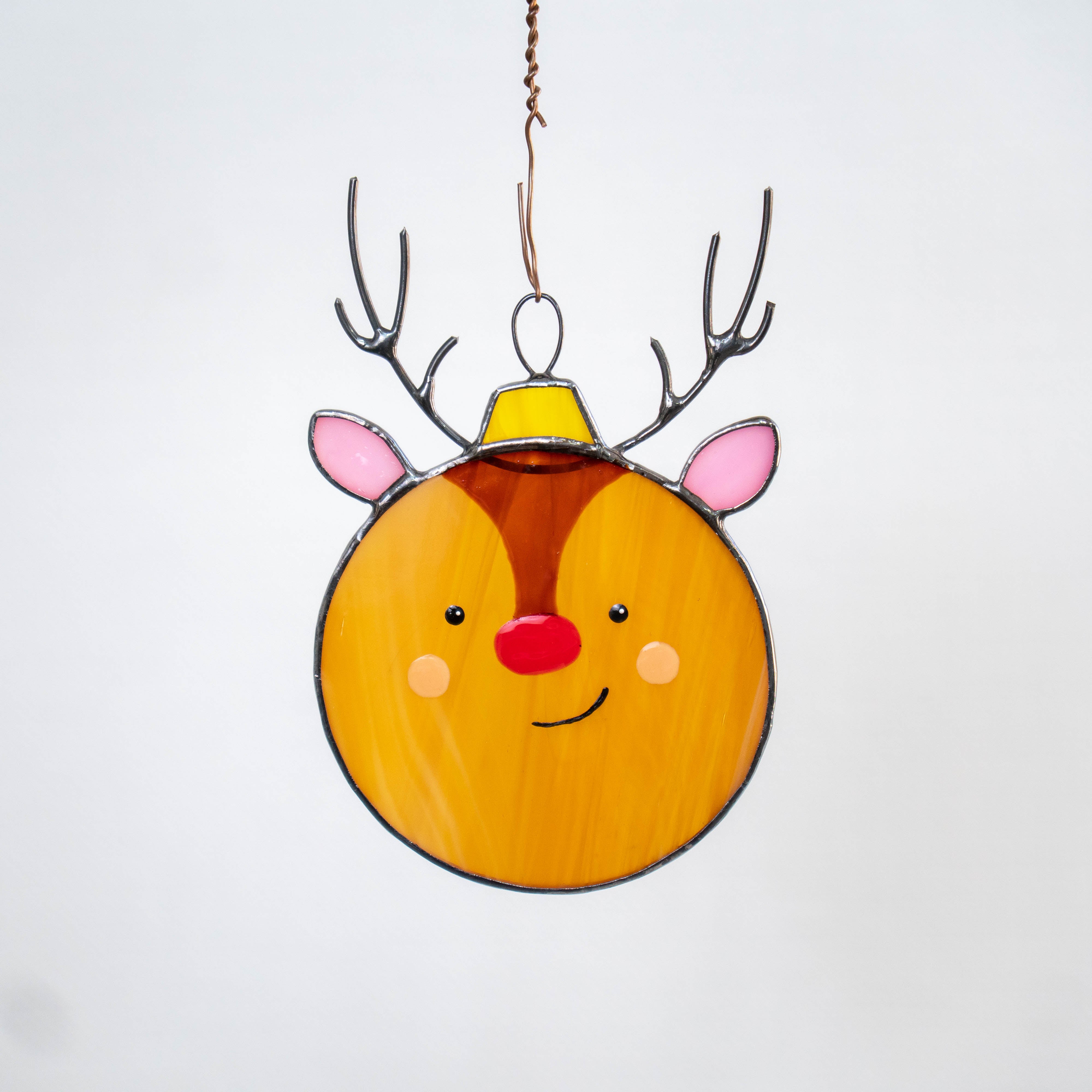 Stained glass reindeer suncatcher