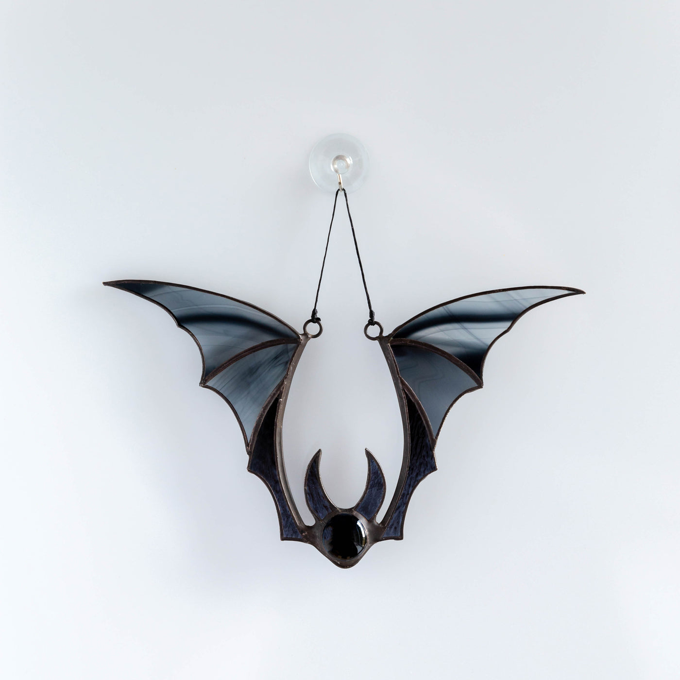 Stained glass Halloween black bat suncatcher
