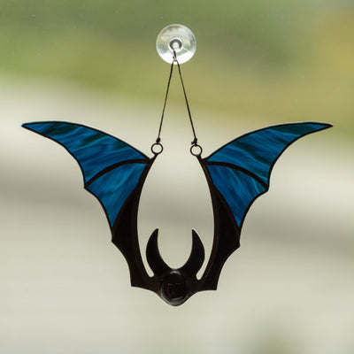 Creepy stained glass Halloween bat