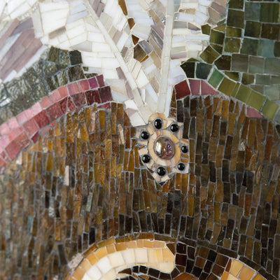 Zoomed stained glass feather on Khmelnytsky's hat
