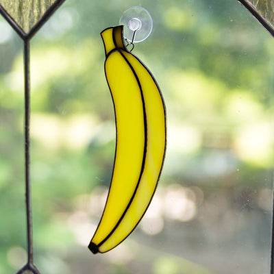 Stained glass banana suncatcher