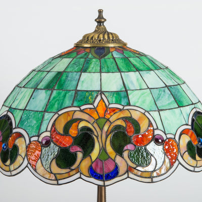 Zoomed stained glass green Tiffany lampshade