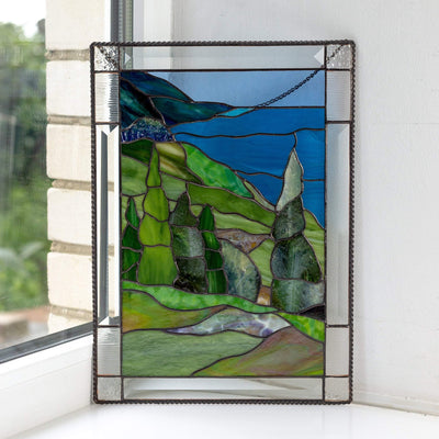 Cape Breton highlands national park panel of stained glass for window decoration