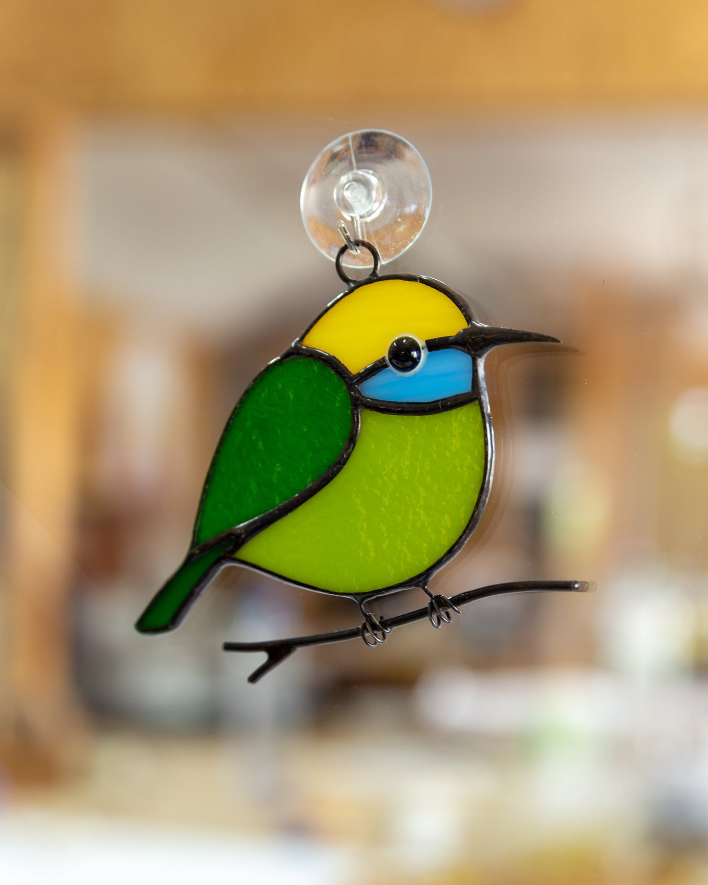 Hummingbird stained glass bird suncatcher Bee eater stained glass window hangings 7th anniversary gift