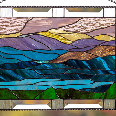 Zoomed stained glass mount Washington panel