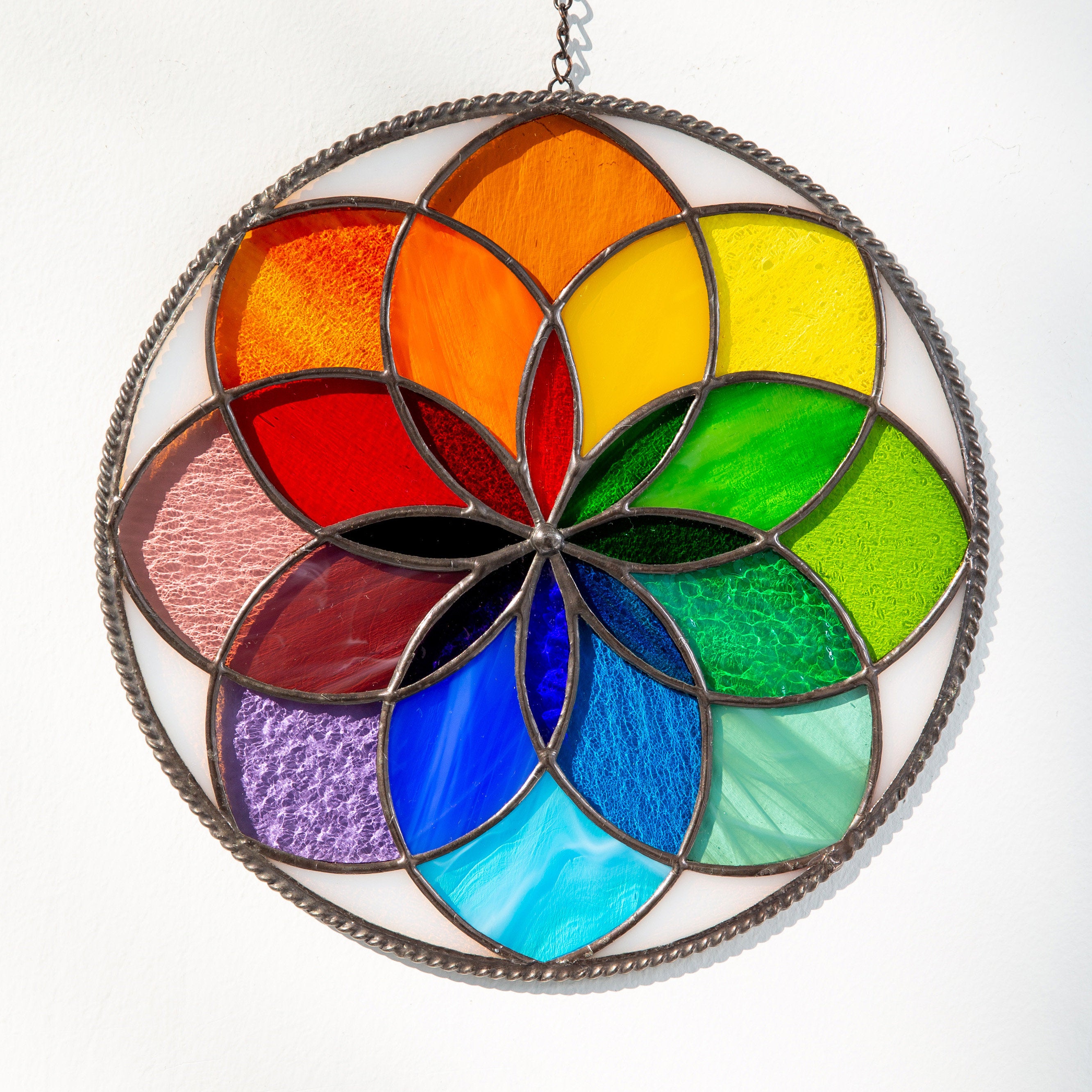 Modern stained glass art Mandala stained glass window hangings gift for Mothers Day