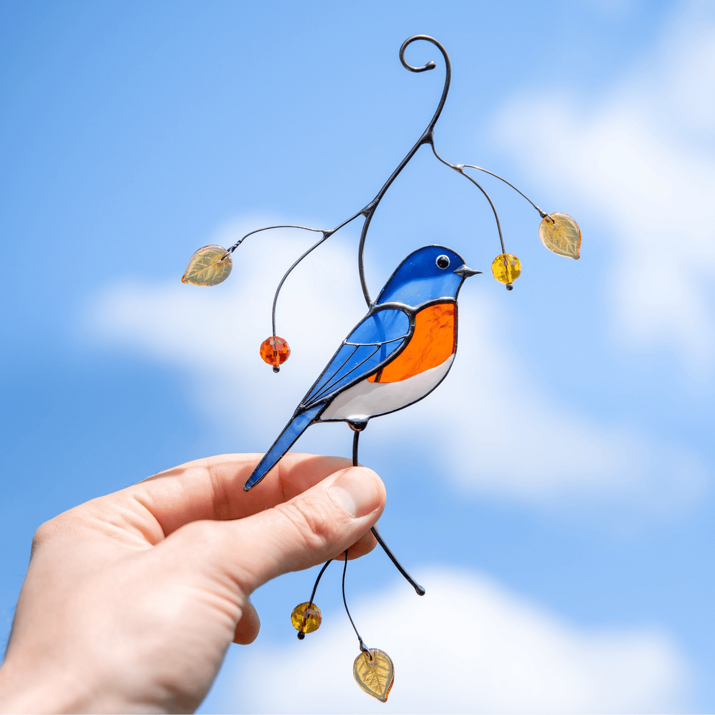 Stained glass Bluebird Realistic