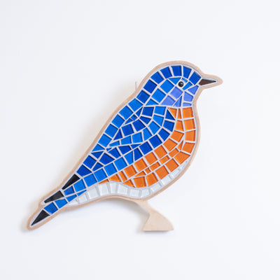 Bluebird silhouette DIY glass mosaic 