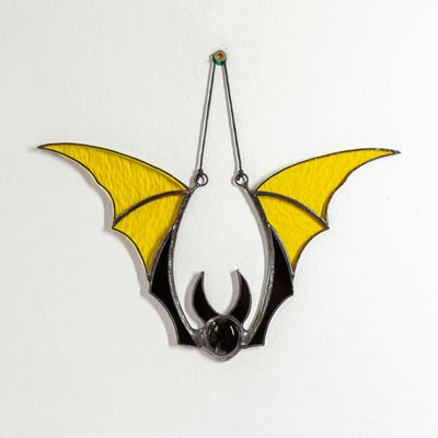Yellow bat suncatcher for Halloween decor