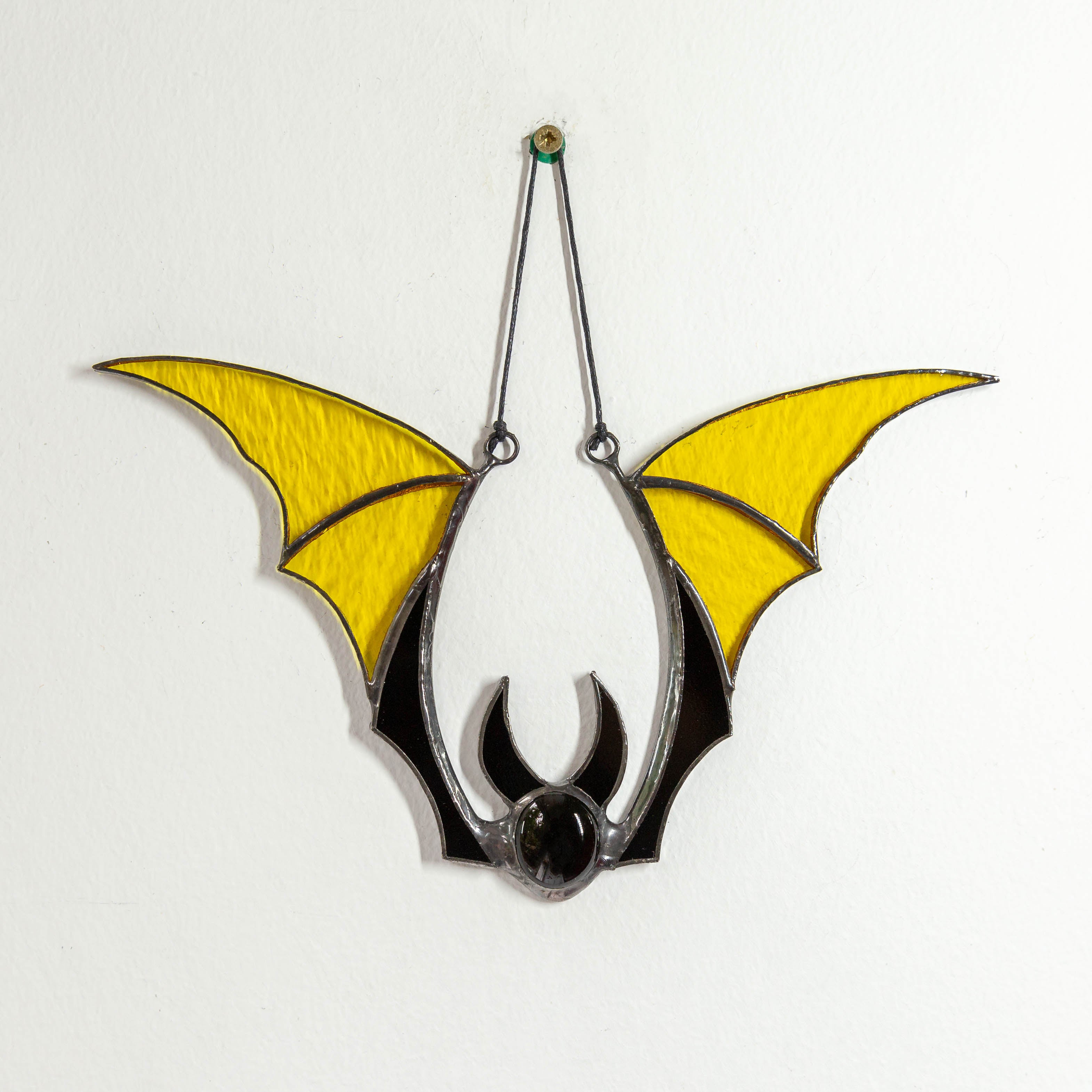 Halloween yellow bat spooky window hanging for home decor